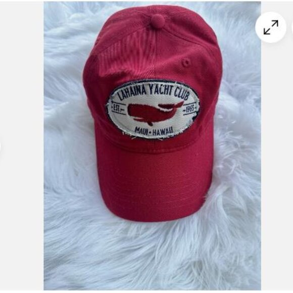 LAHANIA YACHT CLUB UK MAUI HAWAII RED Cadet Cap Red Adjustable Sailing OURAY - Picture 1 of 10